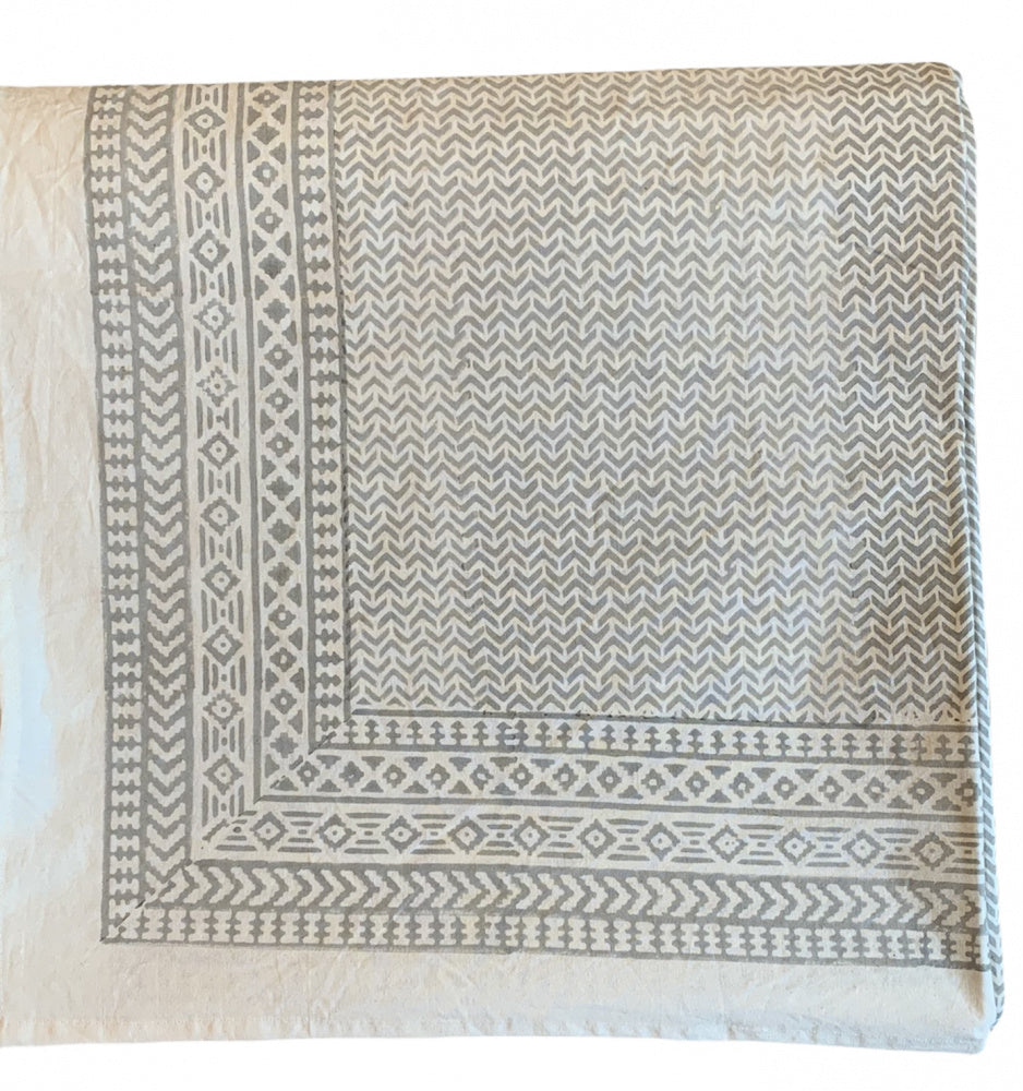 Bordduk - grå blokkprint