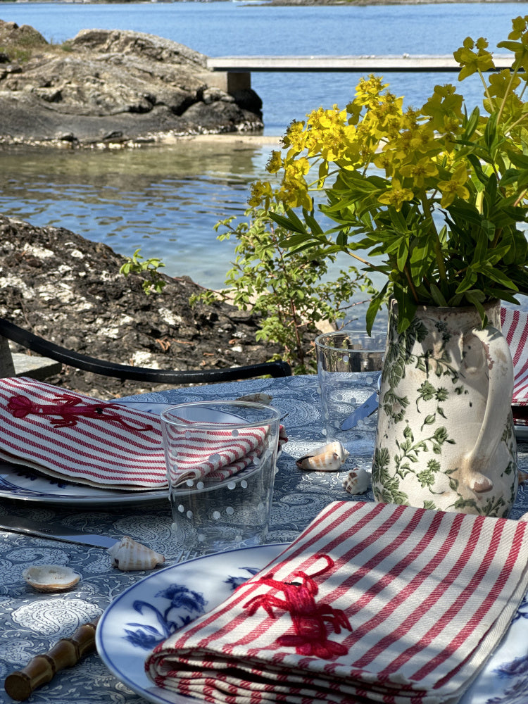 Serviett - striper hummer