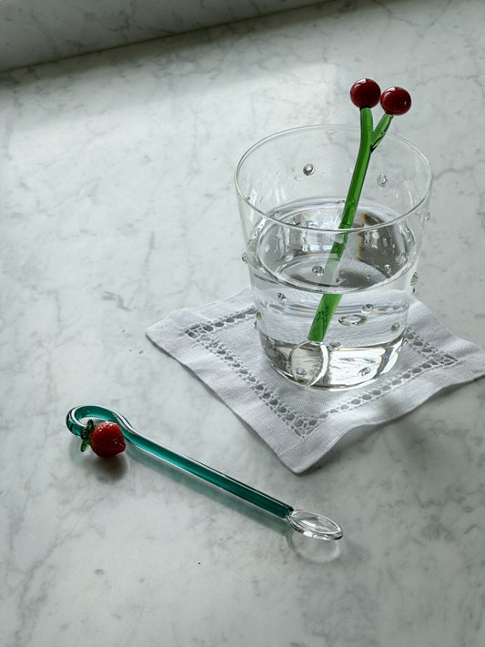 Glasskjeer - Jordbær og kirsebær