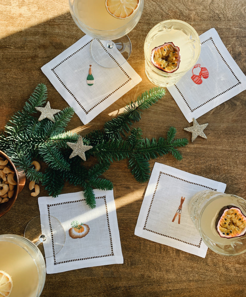 Coaster med champagne og blini (4 stk)