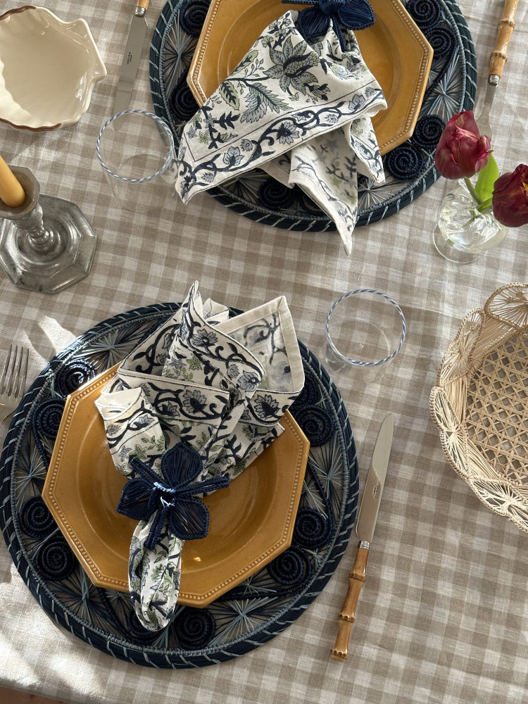 Serviettring - Orkidé Stor Mørkeblå