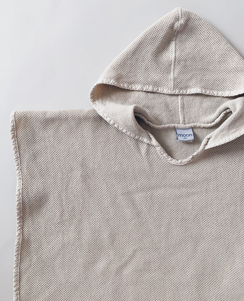 Badeponcho med hette til barn - beige