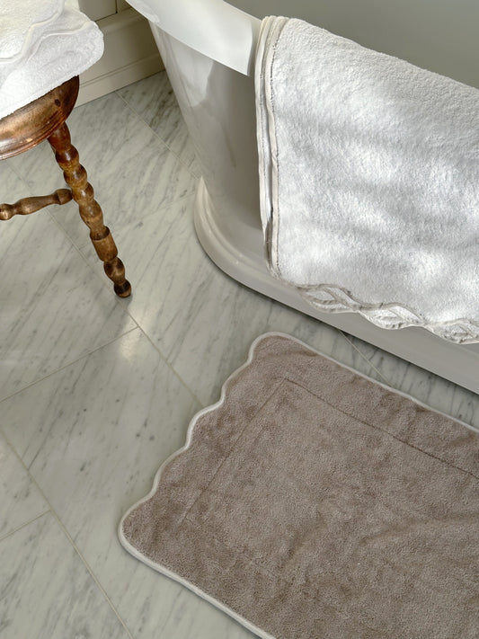 Badematte Scallop Hvit