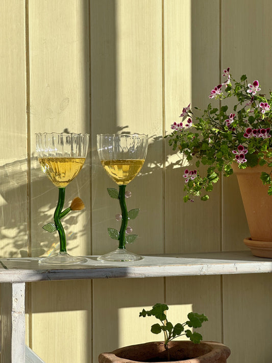 Vinglass Botanica - Amber blomst