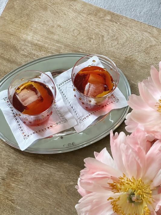 Coaster i lin med hullsøm (4 stk)