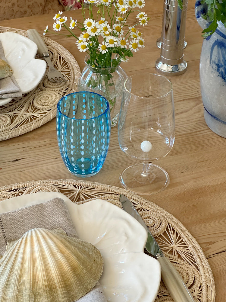 Glass Perle - Aquamarine 2 stk