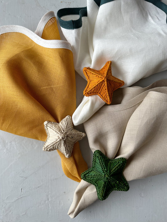 Serviettring - Stjerne Sennepsgul