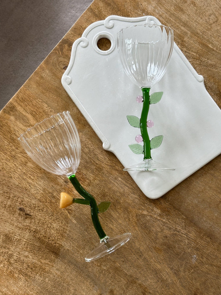 Vinglass Botanica - Rosa blomst