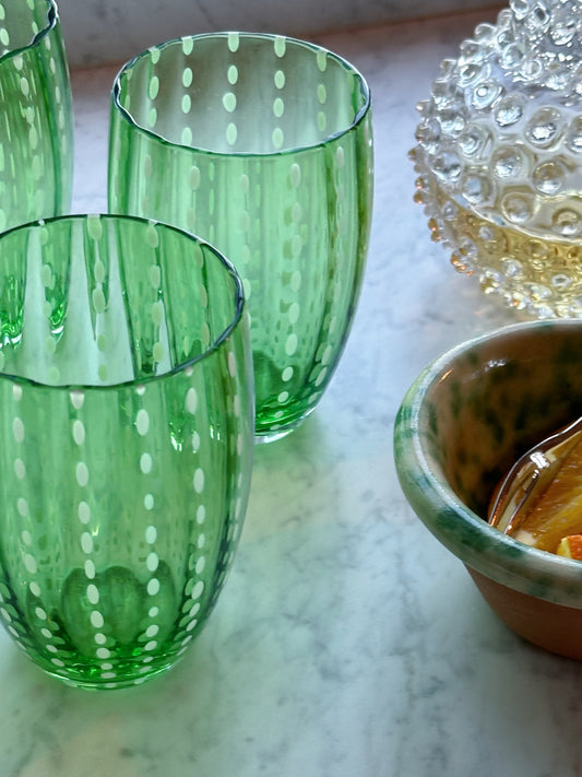 Glass Perle - Engelsk grønn 2 stk