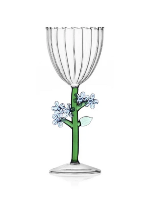 Vinglass Botanica - Blå blomst