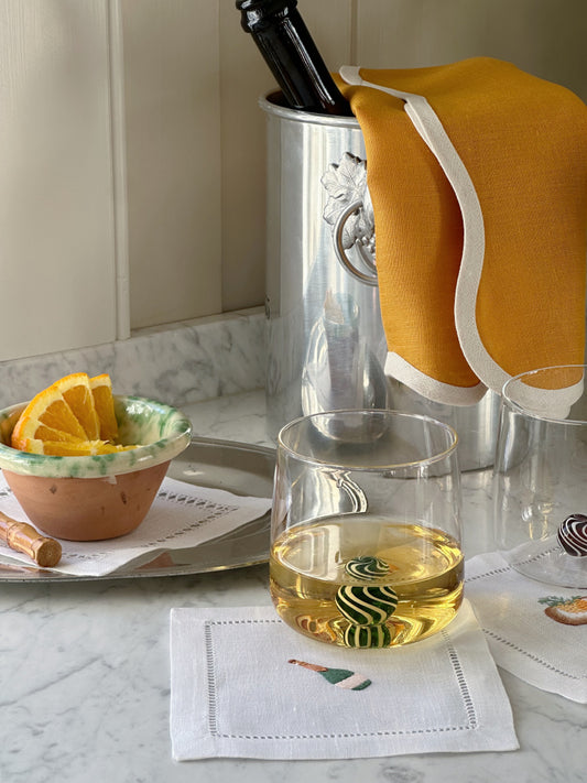 Coaster med champagne og blini (4 stk)