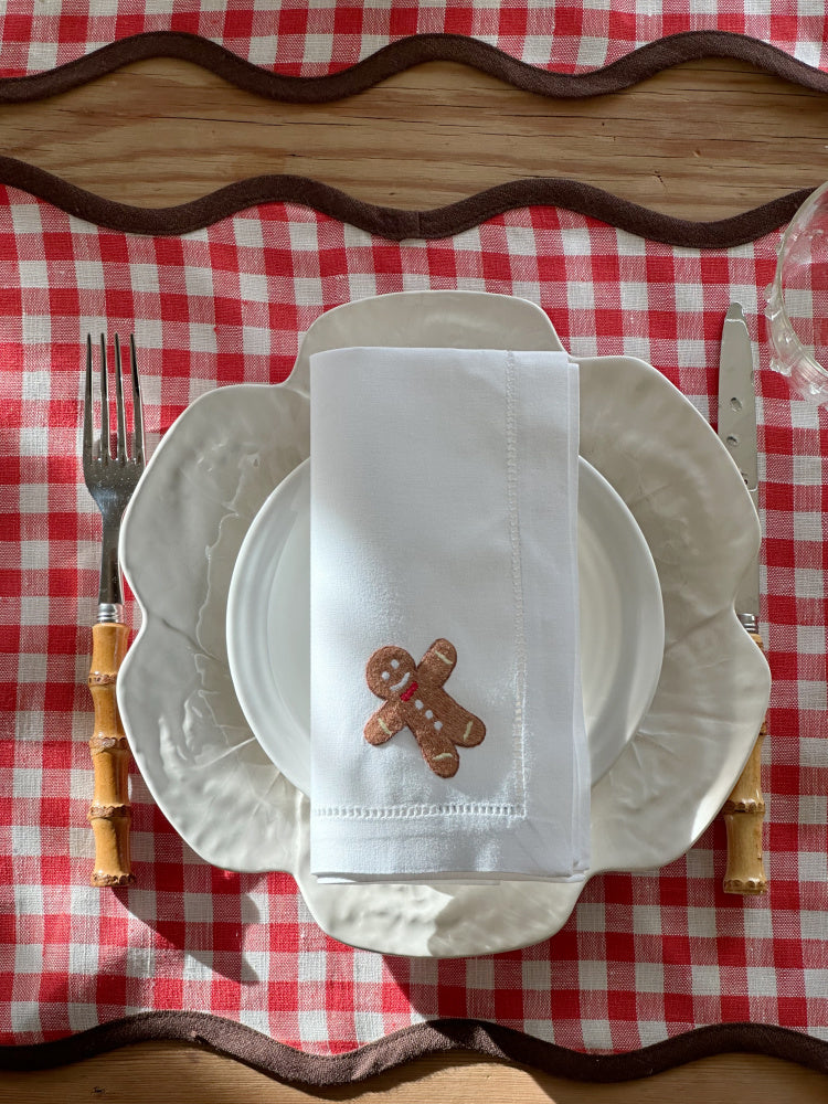 Serviett med pepperkakemann