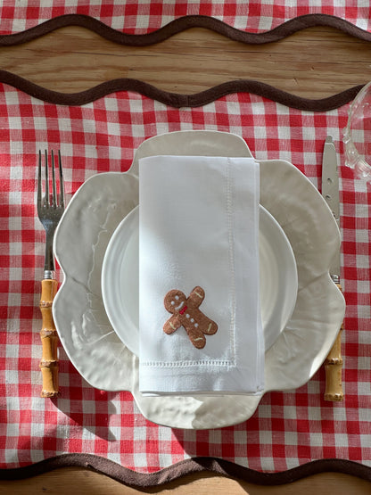 Serviett med pepperkakemann