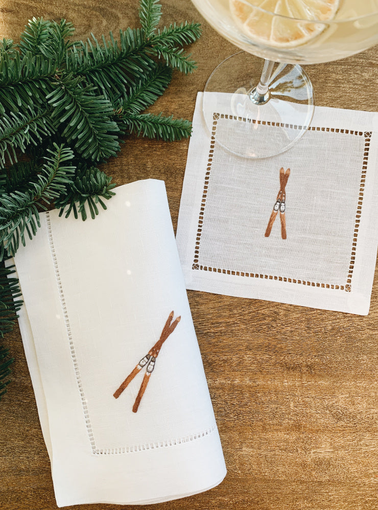 Coaster med ski og votter (4 stk)