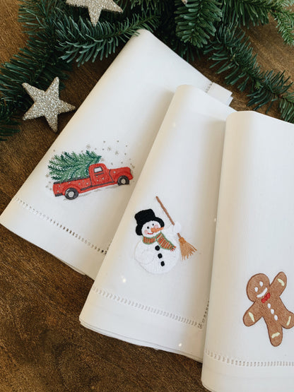 Serviett med bil og tre