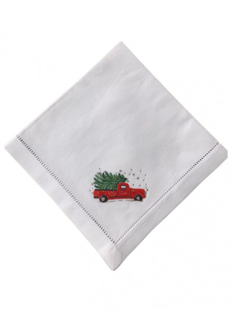 Serviett med bil og tre