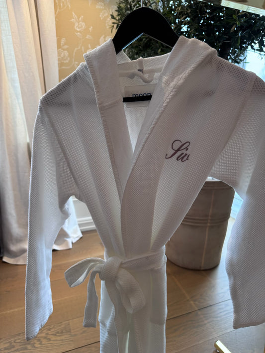 Badekåpe barn str 6-7 år, med broderi "Siv"