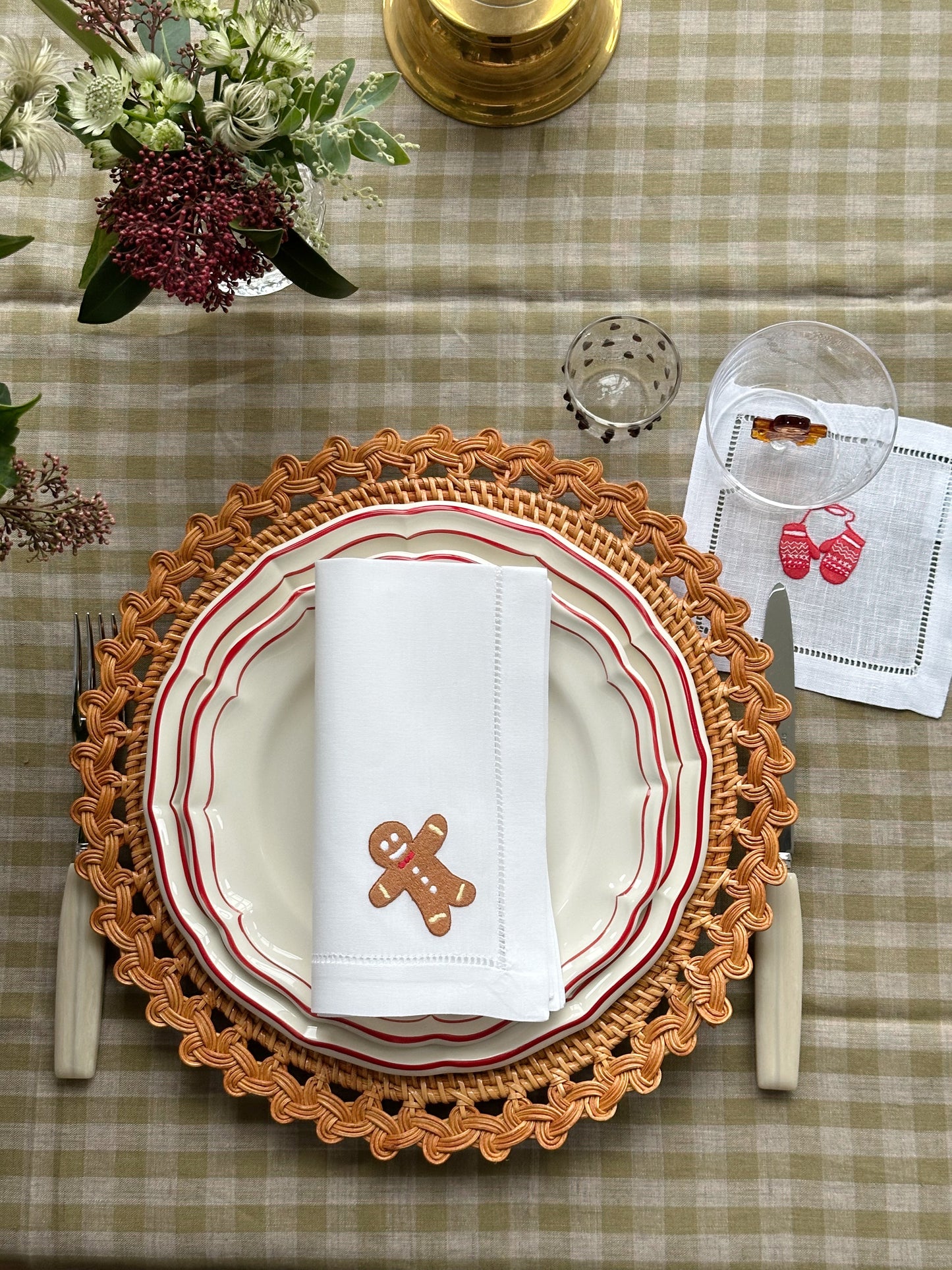 Coaster med ski og votter (4 stk)