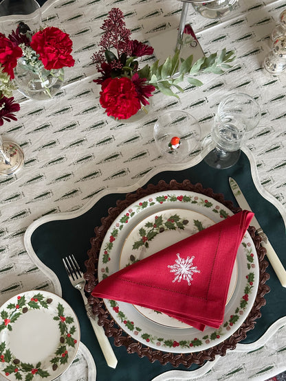 Linservietter - Snøkrystall (4 stk)