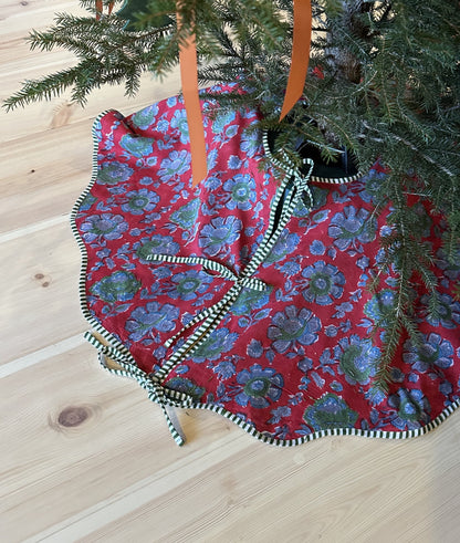 Juletreskjørt blokkprint