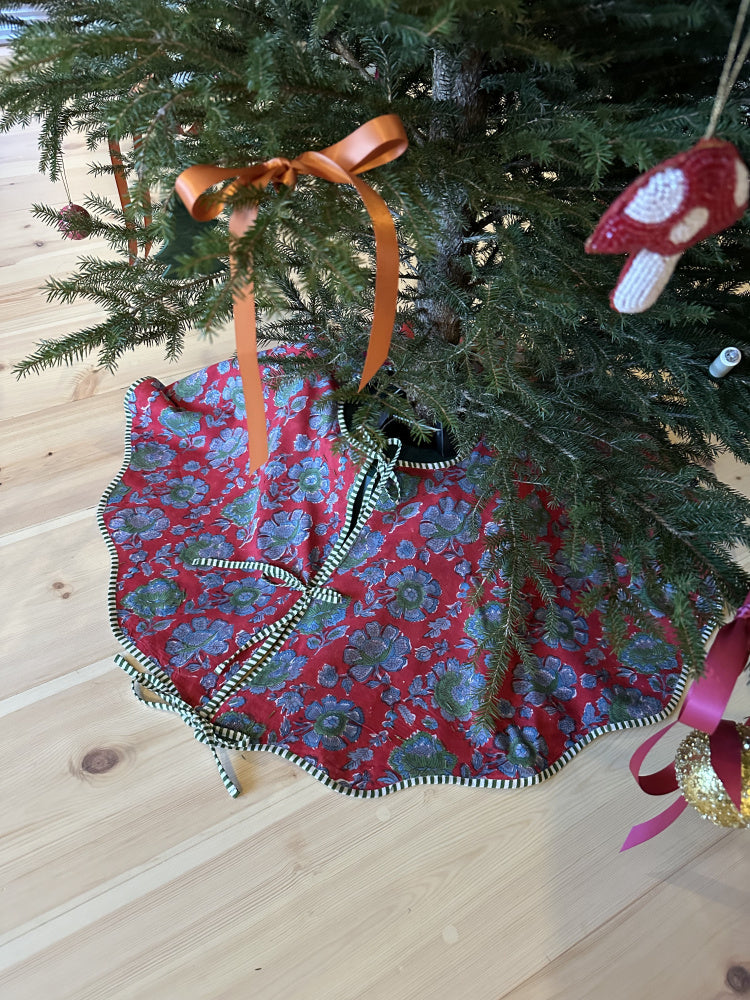 Juletreskjørt blokkprint