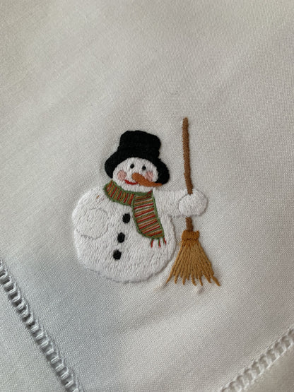 Serviett med snømann