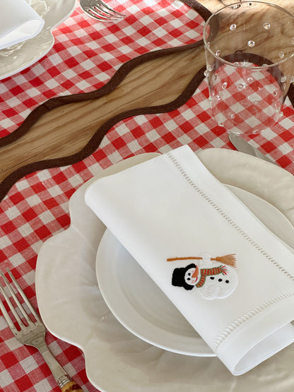 Serviett med snømann