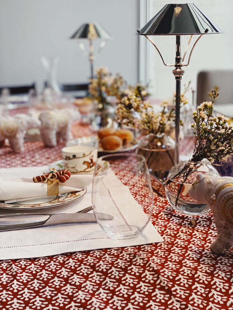 Bordduk - Krysantemum Rød