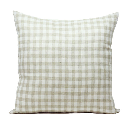 Putetrekk - hvit/natur gingham