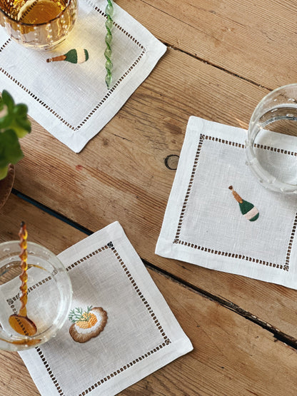 Coaster med champagne og blini (4 stk)