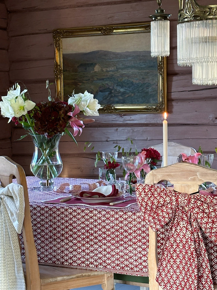 Bordduk - Krysantemum Rød