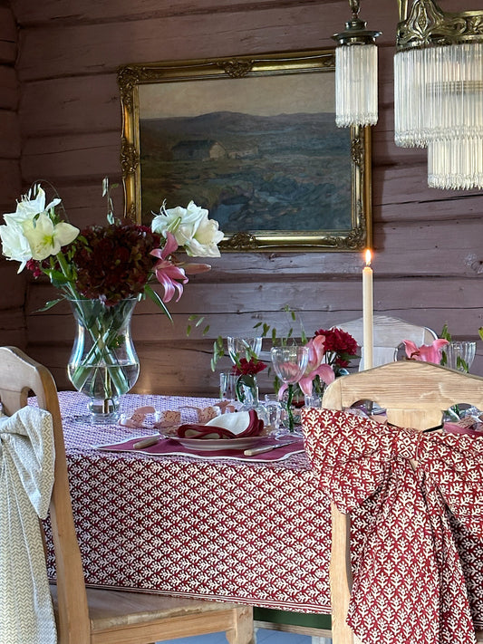 Bordduk - Krysantemum Rød