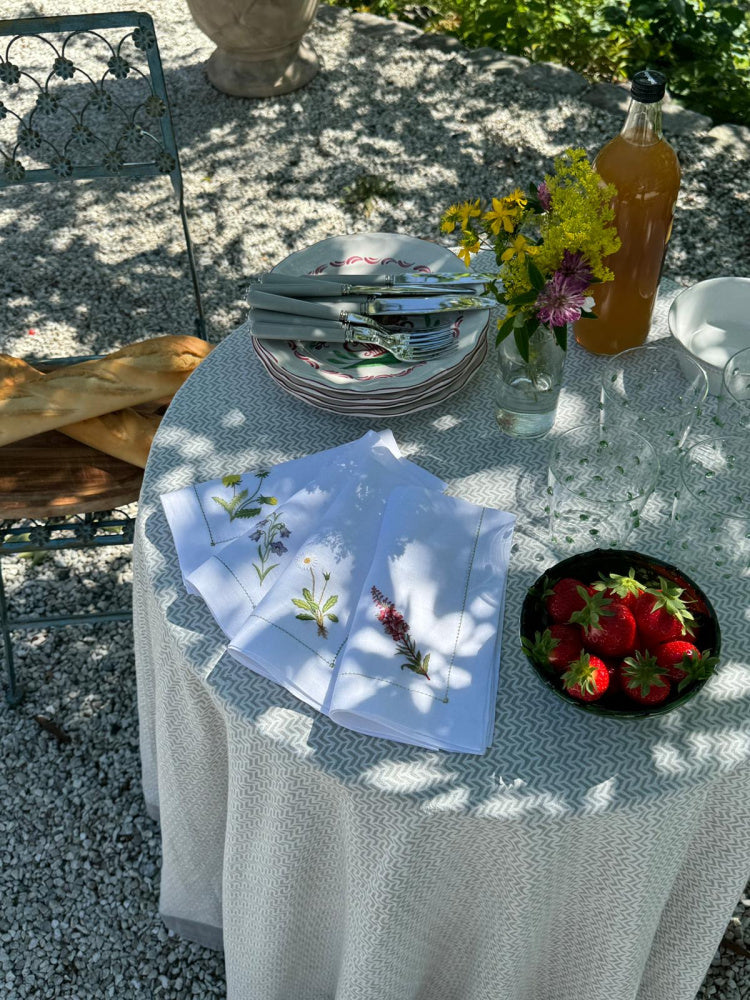 Bordduk - grå blokkprint