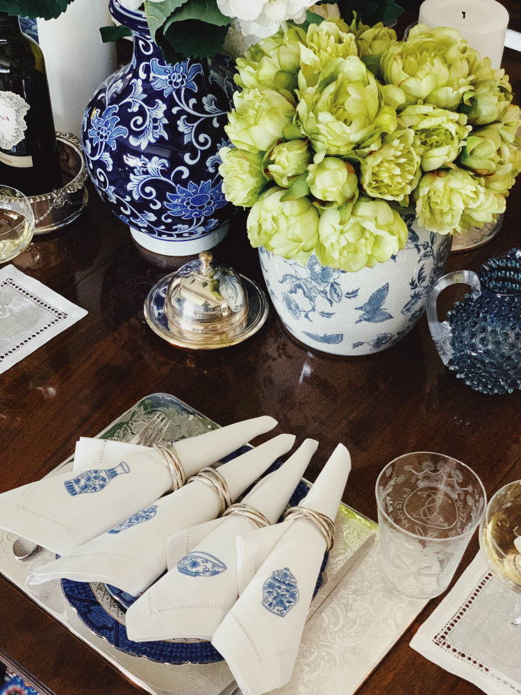 Serviett med chinoiserie (4 stk)
